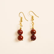 Boucles d'Oreilles Jaspe Rouge
