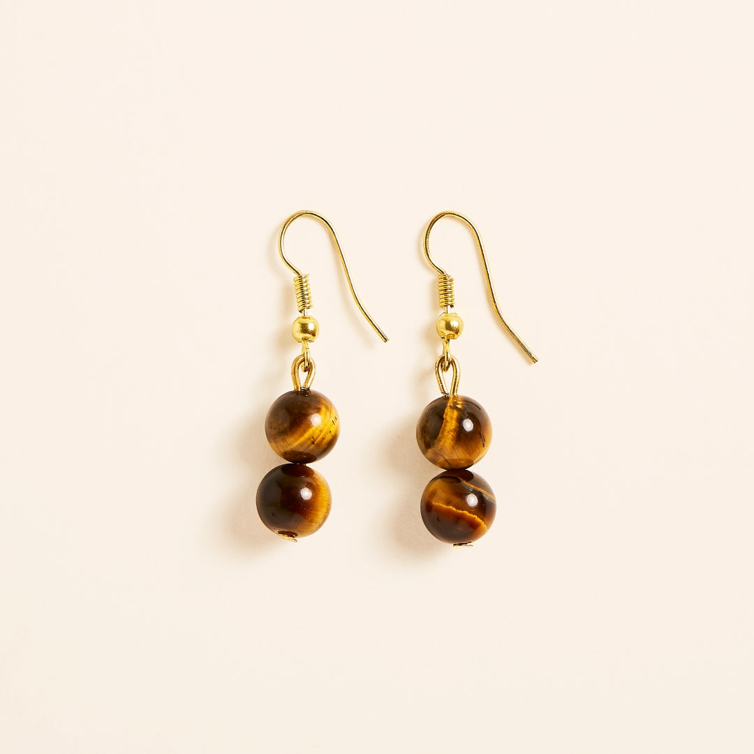 Boucles d'Oreilles Oeil de Tigre