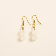 Boucles d'Oreilles Quartz Blanc