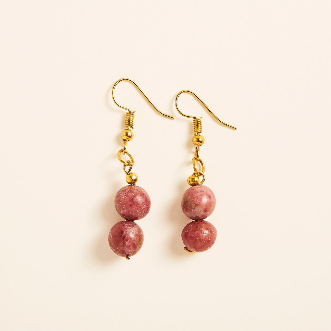 Boucles d'Oreilles Rhodonite