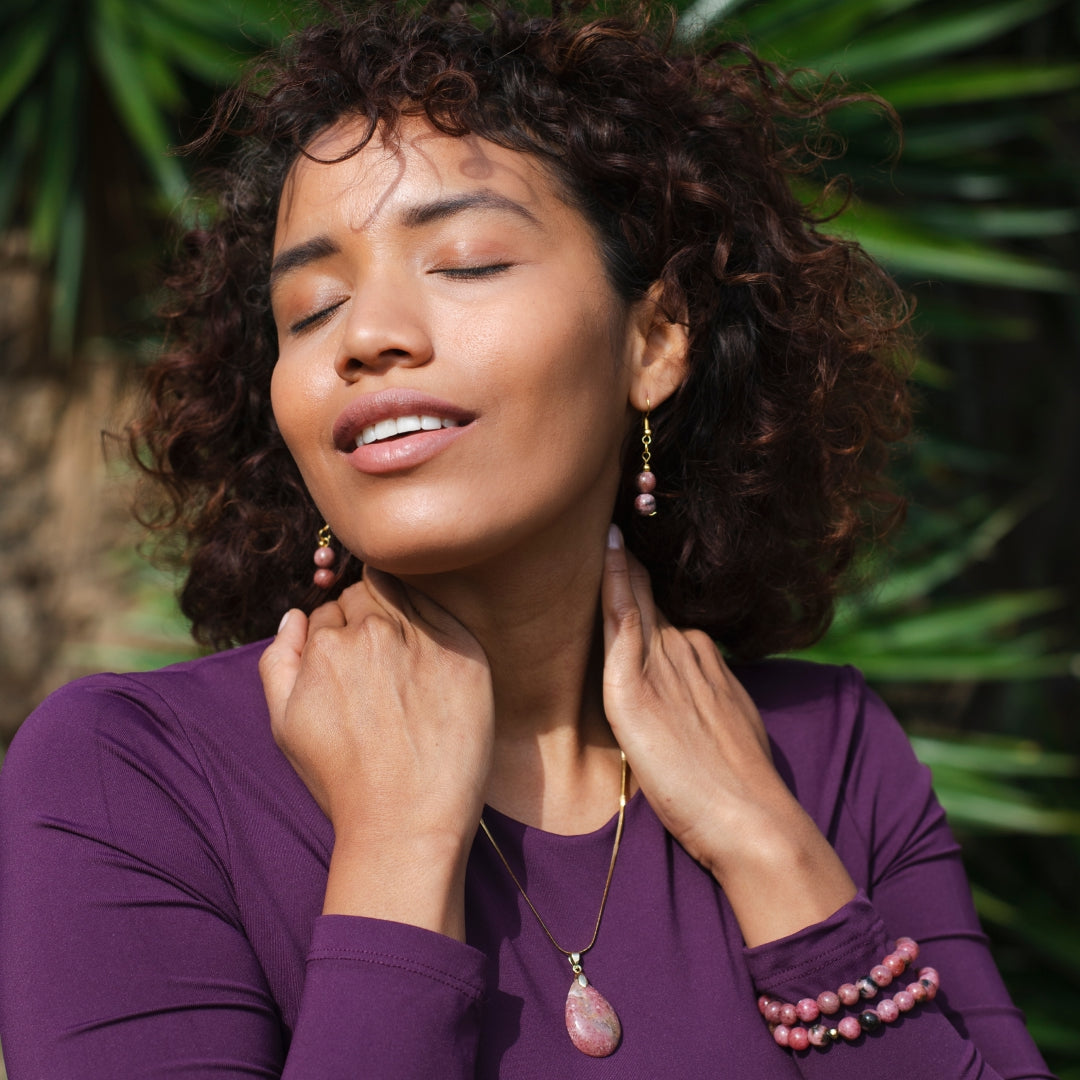 Boucles d'Oreilles Rhodonite
