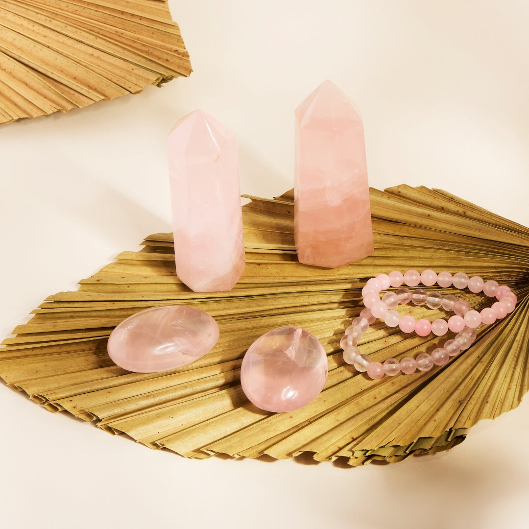 Bracelet Quartz Rose en Perles