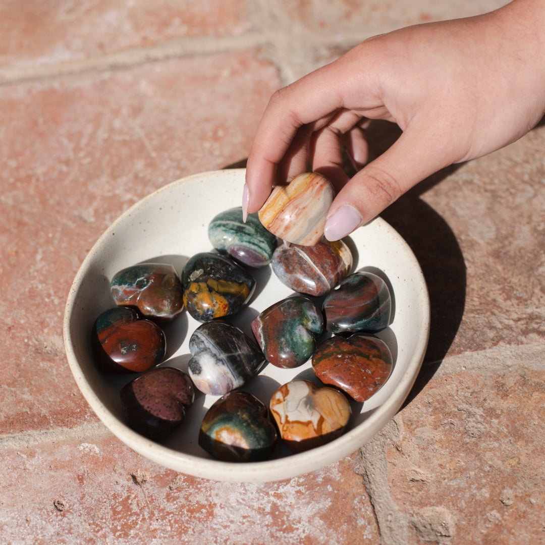 Pierre Cœur Jaspe Polychrome x1