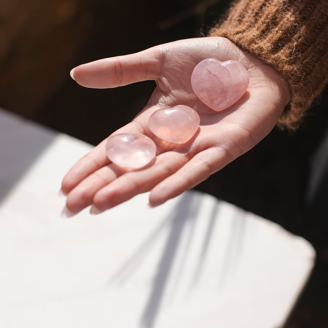 Pierre Cœur Quartz Rose x1