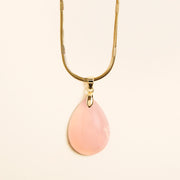 Collier avec Pendentif Quartz Rose