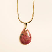 Collier avec Pendentif Rhodonite