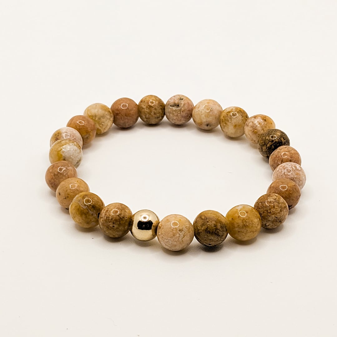 Bracelet Calcédoine en Perles