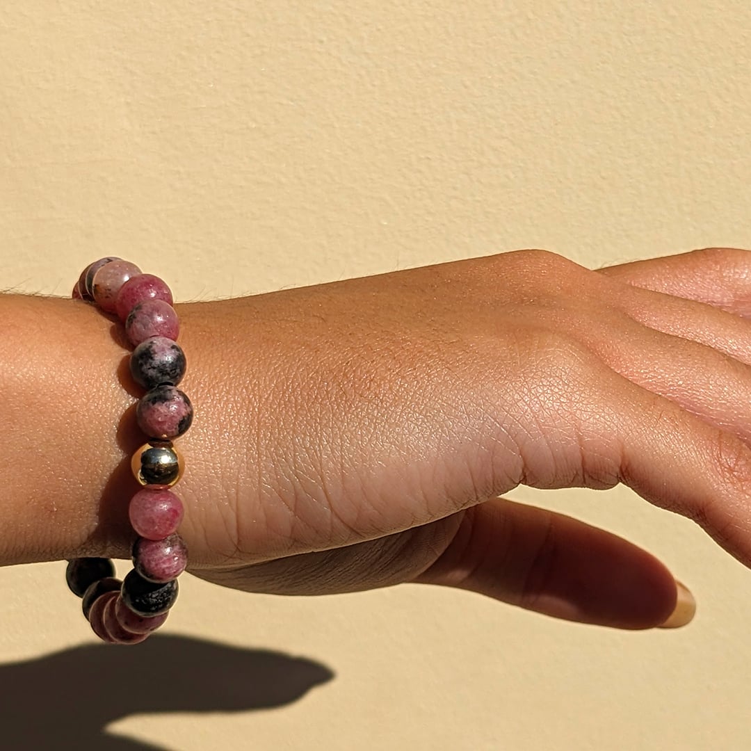 Bracelet Rhodonite en Perles