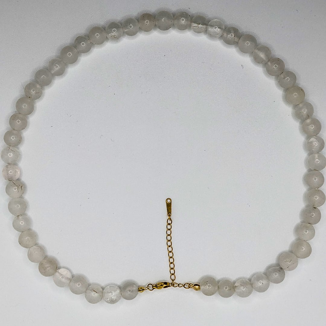 Collier Quartz Blanc en Perles