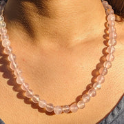 Collier Quartz Rose en Perles