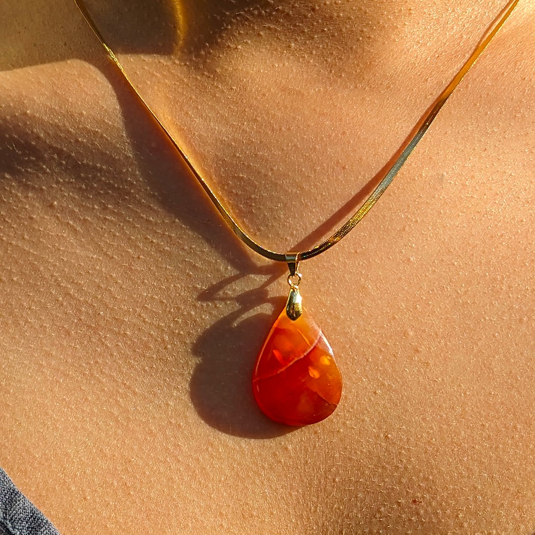 Collier avec Pendentif Cornaline